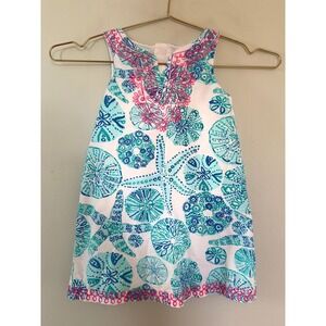 Lilly Pulitzer Target Dress 4T Nautical Sea Shell pineapple boho preppy blue